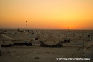 Dusk at Zaatari refugee camp. Less than a year old and already the 5th largest population centre in Jordan. #Syria 