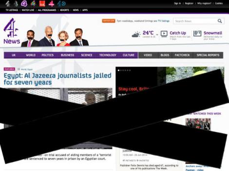 UK’s Channel 4 News ‘silences’ its website. (Via @Channel4News Twitter)