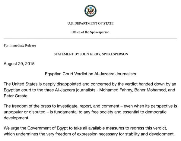 U.S. State Dept statement 