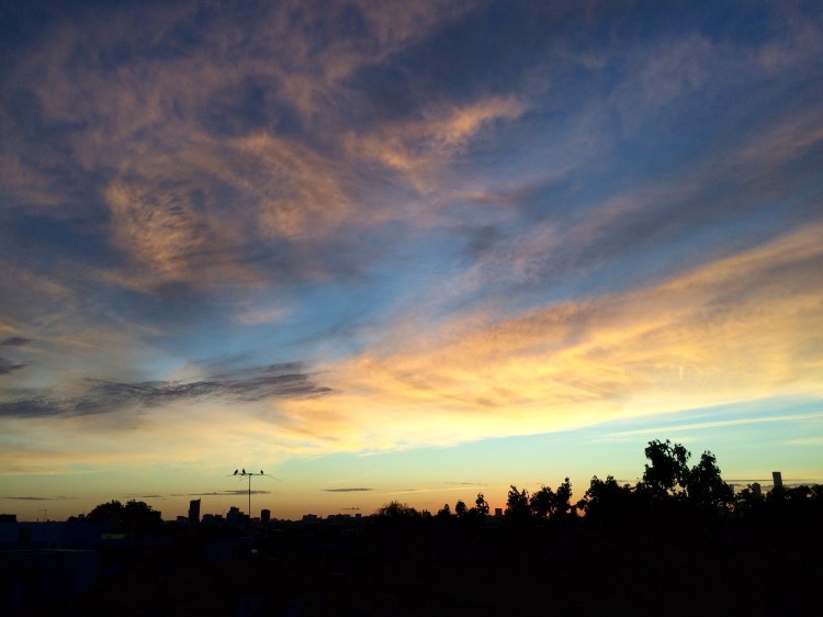 Melbourne sunset, view from Hawthorn, 8 November 2015