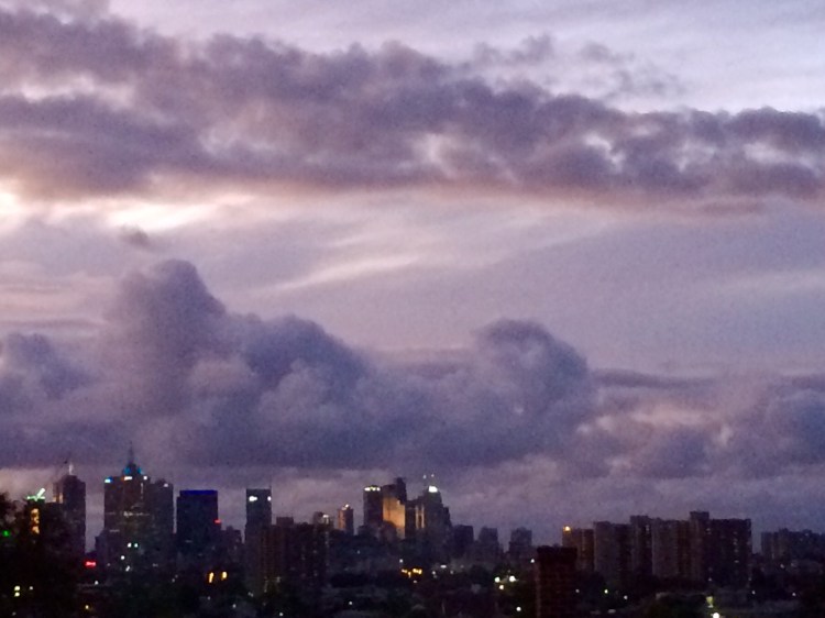 Moody Melbourne sky; view from Hawthorn, 14 November 2015