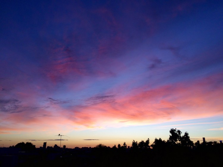 Melbourne sunset, view from Hawthorn, 8 November 2015